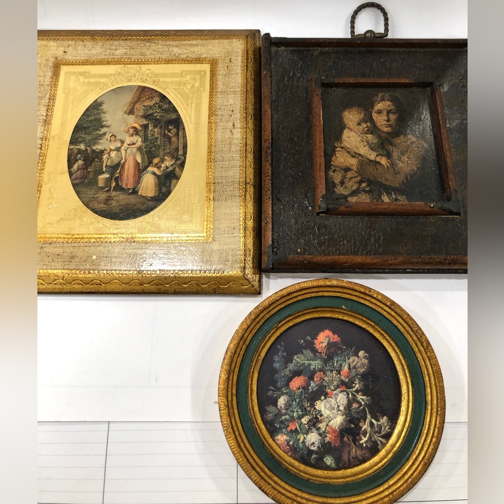 Vintage Wall Art Pieces Set Of 3 Old Unique & Mysterious